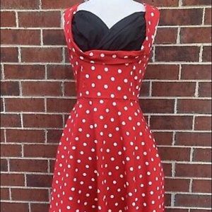 Red polka dot Lindy bop dress
